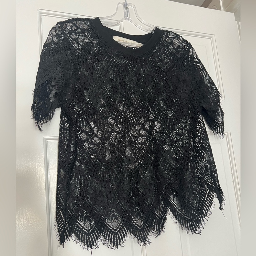 Bishop & Young Black lace top sz m